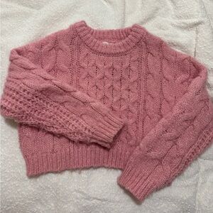 Zara Girls Oversized Cropped Knit Sweater Size 6-7